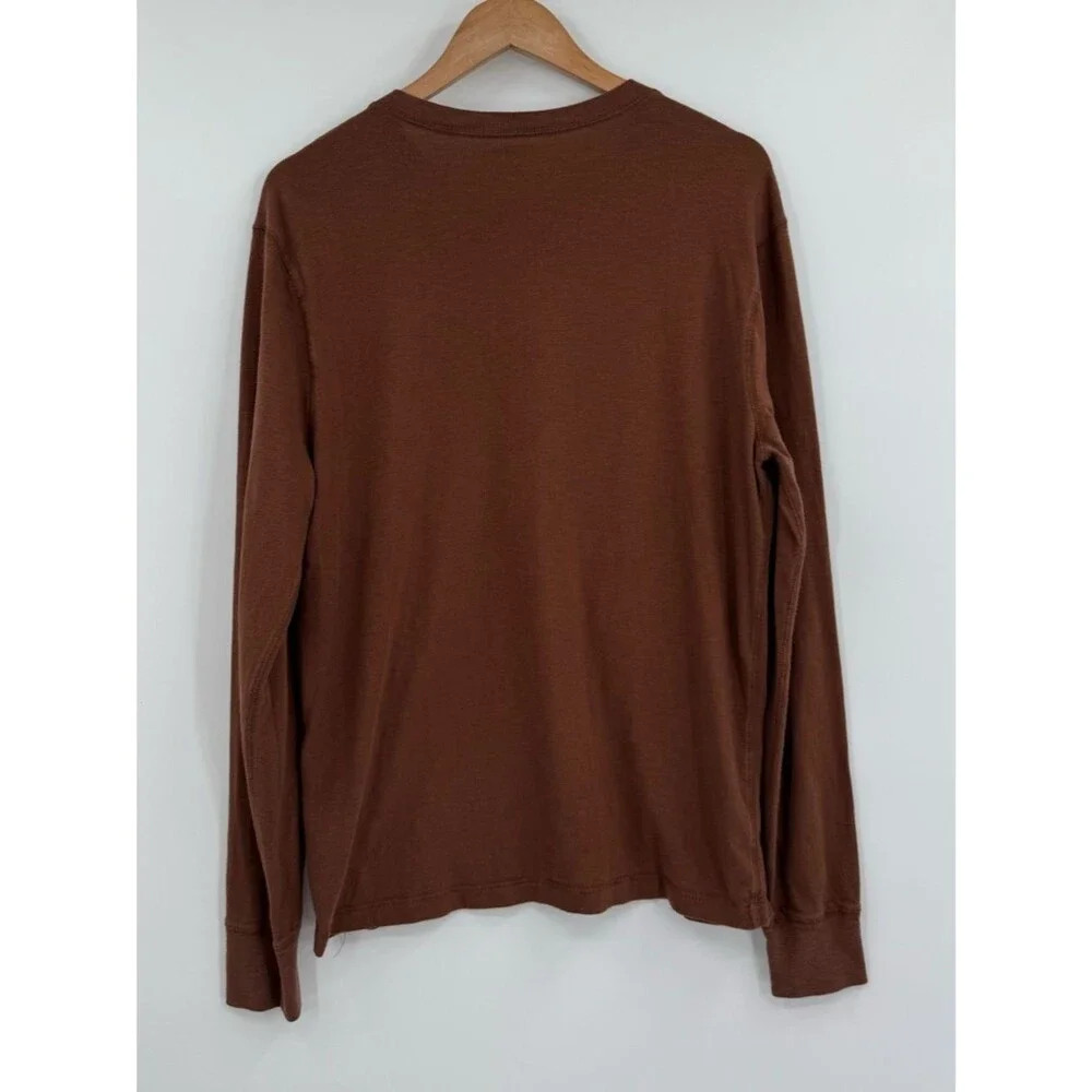 J.Crew Long Sleeve Henley Slub Cotton | Brown | Large